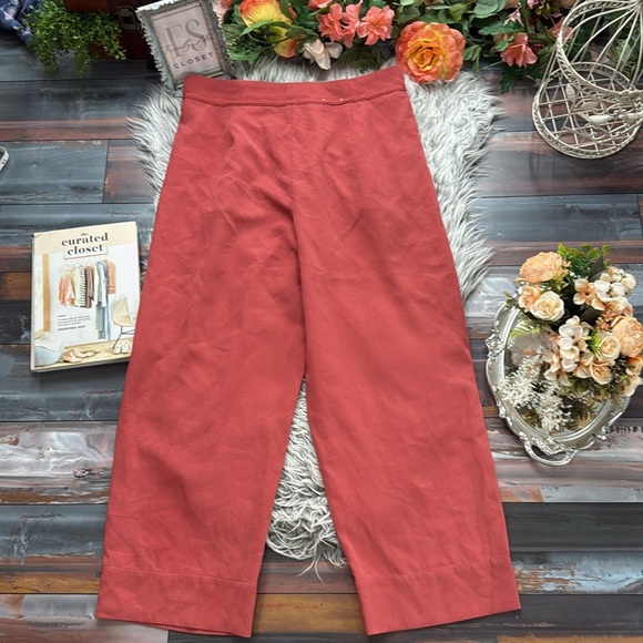 Andrew Marc New York High Waist Wide Leg Paper Bag Palazzo Ankle Trousers - Picture 7 of 8